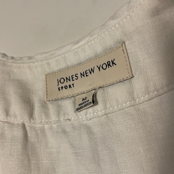 Jones New York White Linen Sleeveless Top - Women’s Size Medium - Picture 6 of 6